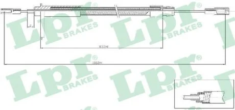 Трос ручника лівий MB E-Class (W210) (L=1060/835mm) (C0435B) LPR 'C0435B
