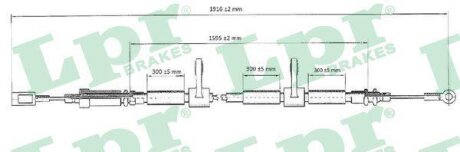 Трос ручника Citroen Jumper III/ Fiat Ducato (06-) (L=1910/1595mm) LPR 'C0985B