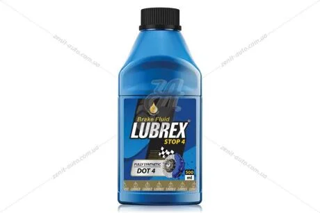 Гальмівна рідина BRAKE FLUID DOT-4, 500мл. LUBREX 1332000/0005