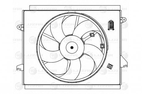 Электровентилятор охлаждения с кожухом KIA Optima IV (15-) 2.0i/2.4i LUZAR LFK 0812