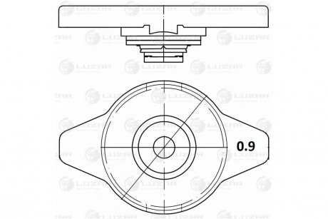 Крышка радиатора Toyota/Mitsubishi/Suzuki/Mazda 0.9 bar (мал. клапан) LUZAR LL 1903