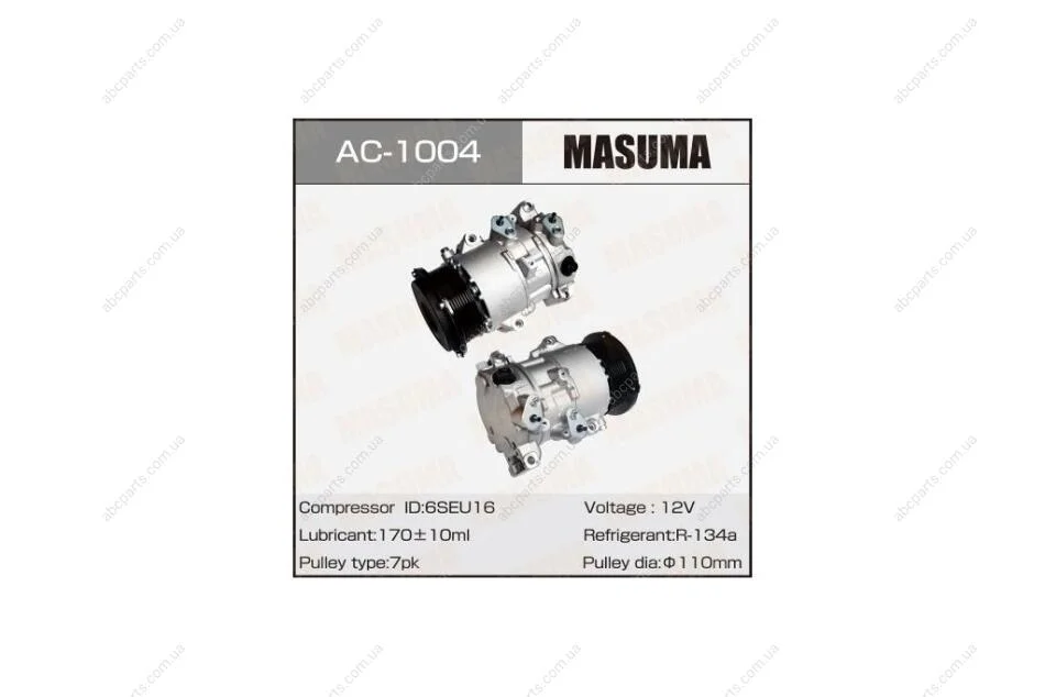 Компрессор кондиционера Toyota CAMRY, MARK X ZIO / ACV40L, GGA10 / 2AZFE, 2GRFE (AC1004) MASUMA 'AC1004 (фото 1)