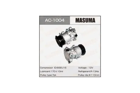 Компрессор кондиционера Toyota CAMRY, MARK X ZIO / ACV40L, GGA10 / 2AZFE, 2GRFE (AC1004) MASUMA 'AC1004