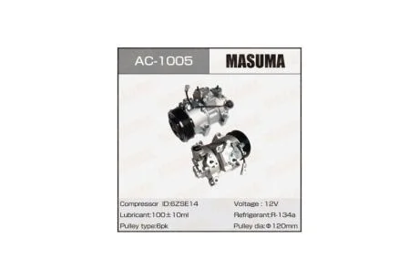 Компрессор кондиционера Toyota RAV4 / ZSA30L / 3ZRFAE (AC1005) MASUMA 'AC1005