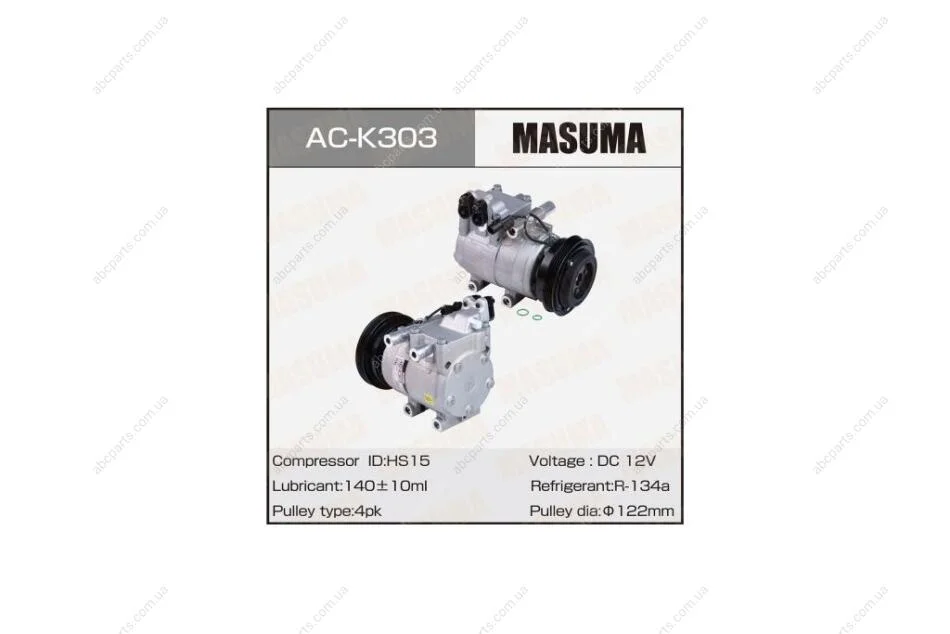 Компрессор кондиционера HYUNDAI ACCENT II / 1.3L ALPHA, 1.5L ALPHA (ACK303) MASUMA 'ACK303 (фото 1)