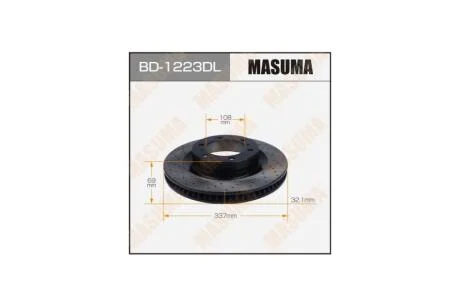 Диск тормозной передний перфорированный PRADO/ GRJ15#, TRJ150 LH (BD-1223DL) MASUMA 'BD-1223DL