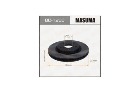 Диск тормозной передний (кратно 2) RAV4 HARRIER / AXAH52 AXUH85 (BD-1255) MASUMA BD1255