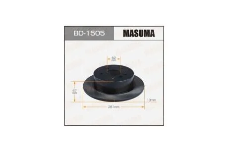 Диск тормозной задний (кратно 2) CAMRY / ASV50L. (BD-1505) MASUMA 'BD1505