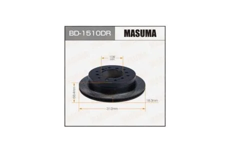 Диск тормозной задний перфорированный LAND CRUISER/ KDJ90L RH (BD-1510DR) MASUMA 'BD1510DR