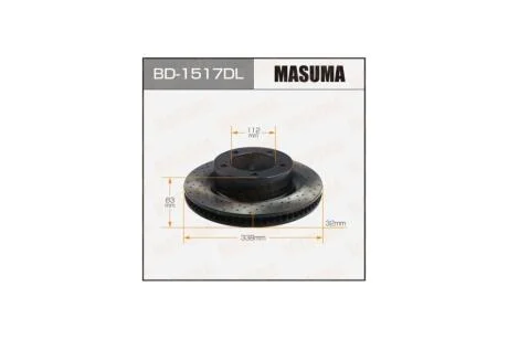 Диск тормозной передний перфорированный LAND CRUISER/ UZJ200, URJ202 LH (BD-1517DL) MASUMA 'BD1517DL