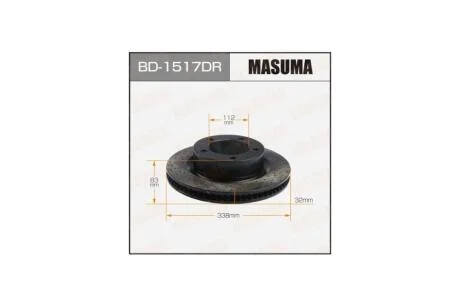 Диск тормозной передний перфорированный LAND CRUISER/ UZJ200, URJ202 RH (BD-1517DR) MASUMA 'BD1517DR