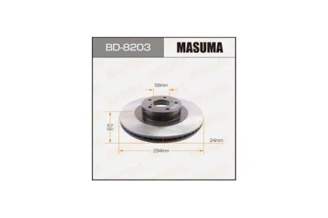 Диск гальмівний передній (кратно 2) FORESTER IMPREZA 01- (BD-8203) MASUMA BD8203
