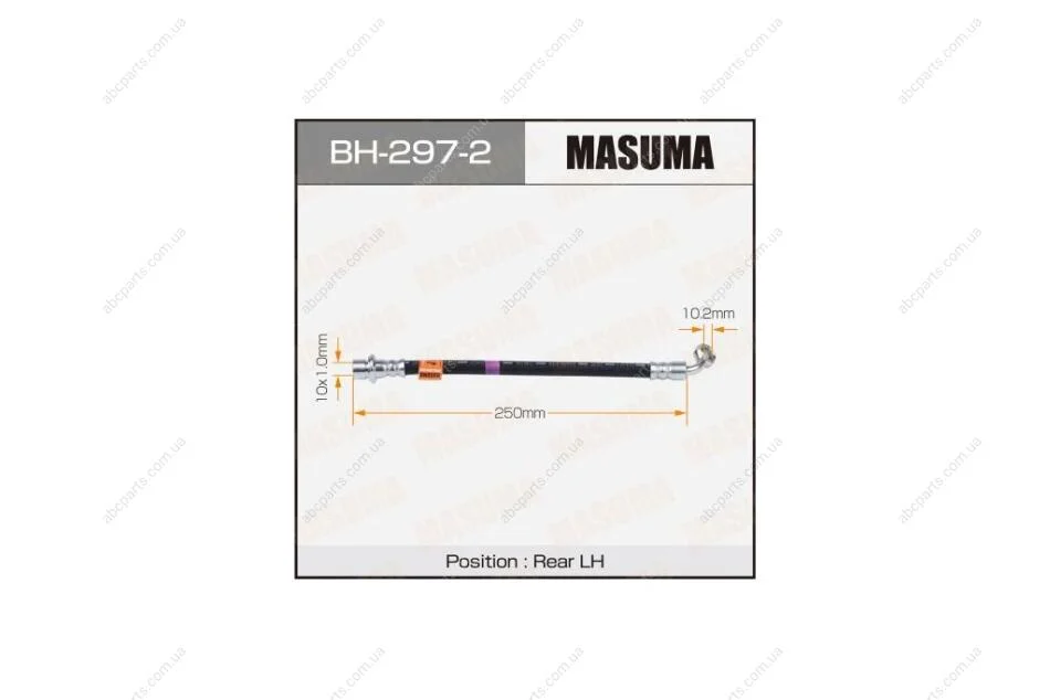 Шланг гальмівний задній лівий Toyota Land Cruiser Prado (02-09) (BH-297-2) MASUMA BH2972 (фото 1)