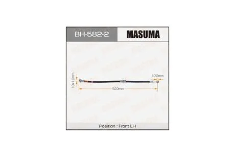 Шланг гальмівний передній лівий Nissan Teana (08-14) (BH-582-2) MASUMA BH5822