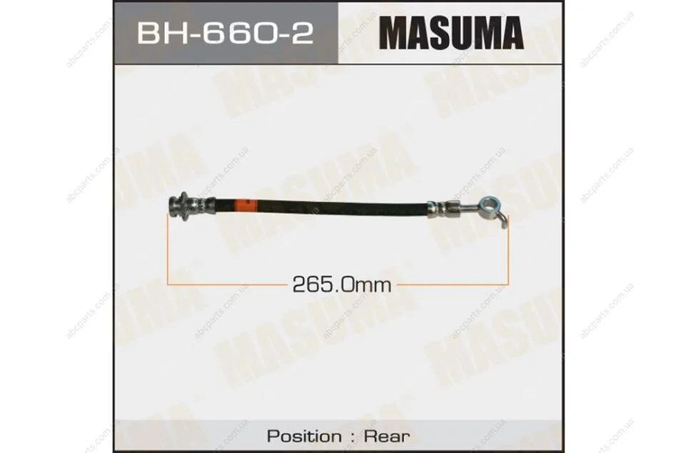 Шланг тормозной задний Nissan Qashqai (06-13) (BH-660-2) MASUMA BH6602 (фото 1)
