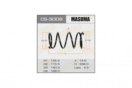 Пружина подвески передняя Mitsubishi Lancer (03-11) (CS-3008) MASUMA CS3008