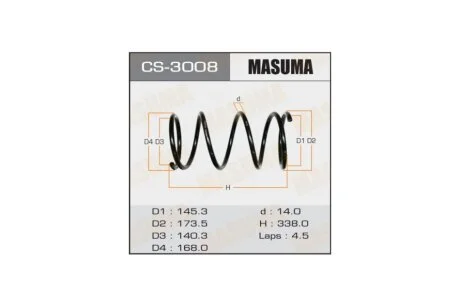 Пружина підвіски передня Mitsubishi Lancer (03-11) (CS-3008) MASUMA CS3008
