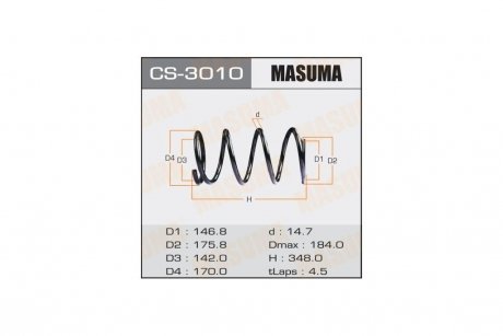 Пружина підвіски передня Mitsubishi Outlander (08-14) (CS-3010) MASUMA CS3010