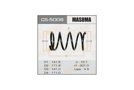 Пружина підвіски передня Honda CR-V (02-) (CS-5008) MASUMA CS5008
