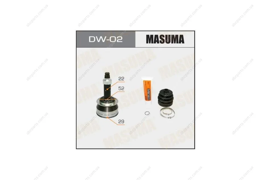 ШРУС Ланос/Нексия/Авео наружный (н22/29 зуб) (DW-02) MASUMA DW02 (фото 1)