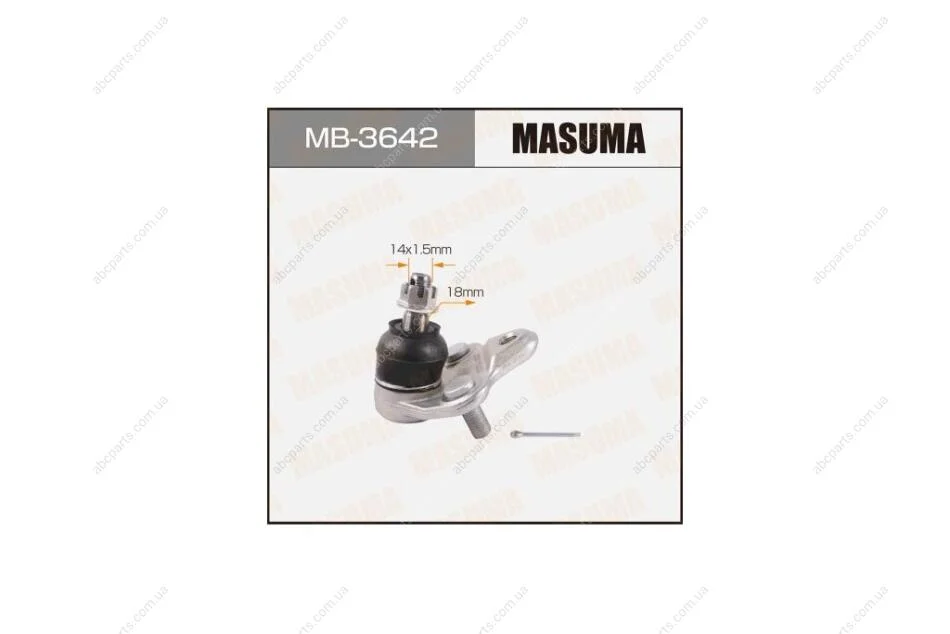 Опора шаровая передн нижн COROLLA/ NZE120, NZE121TOYOTA PRIUS (09-15) (MB-3642) MASUMA MB3642 (фото 1)