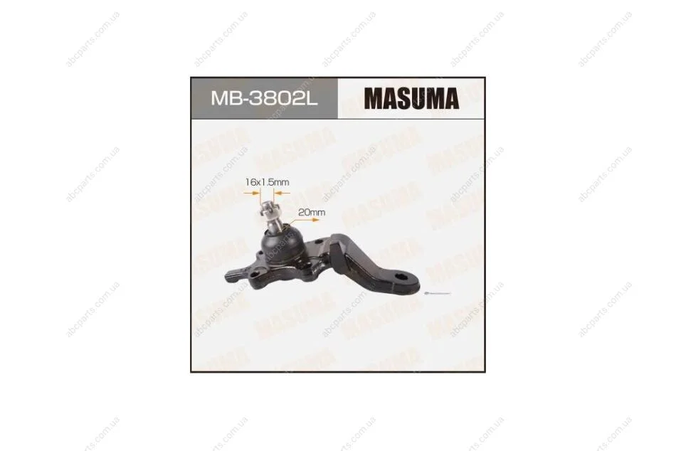 Опора шаровая передн нижн TOYOTA LAND CRUISER PRADO, 4RUNNER, HILUX SURF KZN185, KDN185, RZN18#, VZN18#, KZJ185 LH (MB-3802L) MASUMA 'MB-3802L (фото 1)