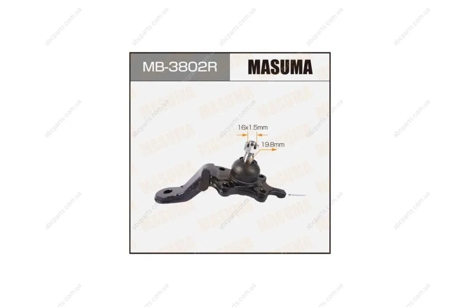 Опора шаровая передн нижн TOYOTA LAND CRUISER PRADO, 4RUNNER, HILUX SURF KZN185, KDN185, RZN18#, VZN18#, KZJ185 RH (MB-3802R) MASUMA 'MB-3802R (фото 1)