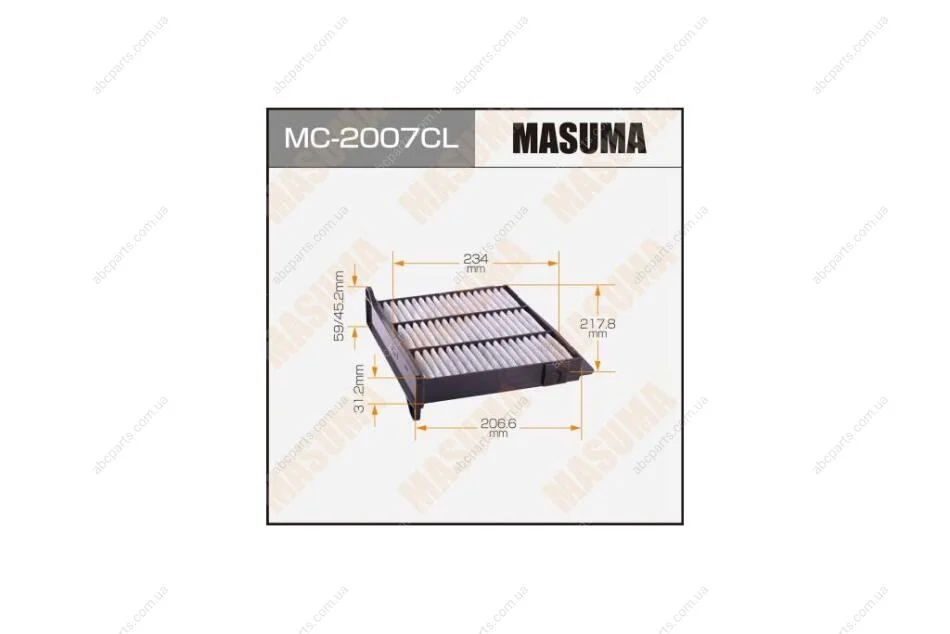 Фильтр салона угольный (MC-2007CL) MASUMA MC2007CL (фото 1)