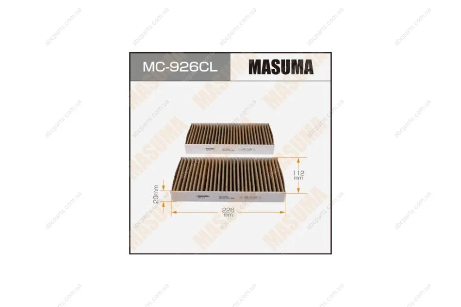 Фильтр салона угольный HONDA ACCORD IX 2.4 (14-19)/HONDA CR-V III (RE) 2.4 i (MC-926CL) MASUMA MC926CL (фото 1)