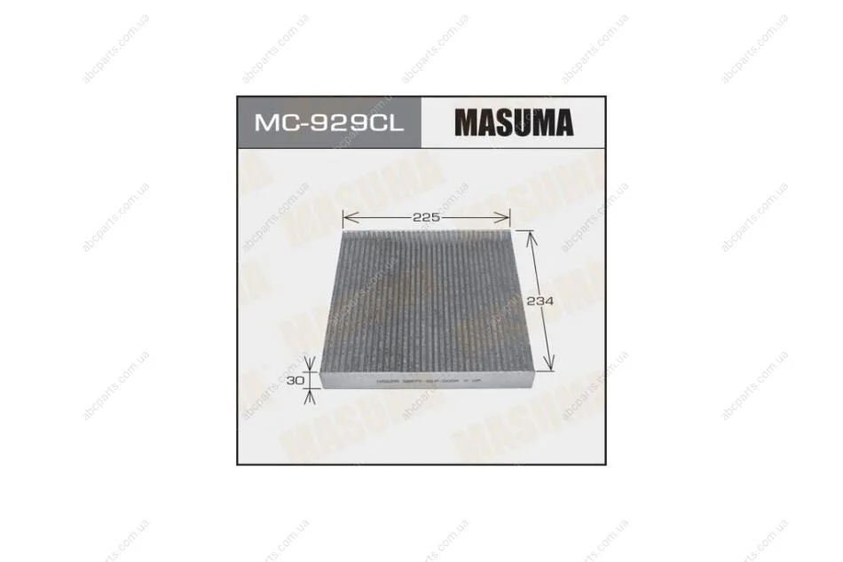 Фільтр салону AC-806E вугільний (MC-929CL) MASUMA MC929CL (фото 1)