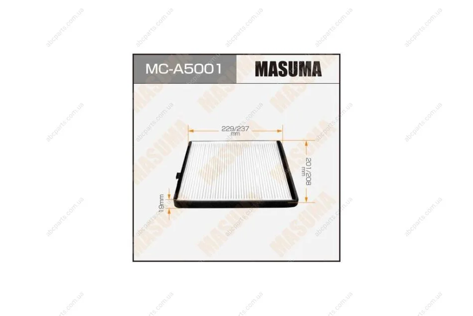 Фільтр салону CHEVROLET/AVEO/V1200V1400 04- (MC-A5001) MASUMA MCA5001 (фото 1)