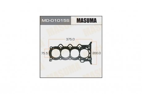 Прокладка ГБЦ 1NZ-FE, трехслойная (металл-эластомер) Толщина 0,75 мм GREAT WALL HOVER M4 1.5 (MD-01015S) MASUMA 'MD-01015S