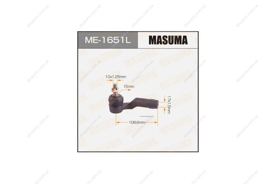 Наконечник кермовий лев зовнішній MAZDA 3 (BK, BL) (-14), 5 (CW) (10-) (ME1651L) MASUMA 'ME1651L (фото 1)