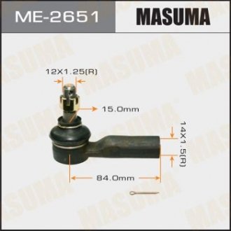 Наконечник рулевой тяги TOYOTA COROLLA, CAMRY #V2#, #E9#, AE110, 111, SXA10, ZNE14 MASUMA 'ME2651