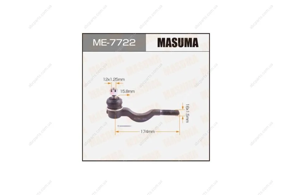 Наконечник кермовий всередину Mitsubishi L200 III, Pajero (90-11) (ME7722) MASUMA 'ME7722 (фото 1)
