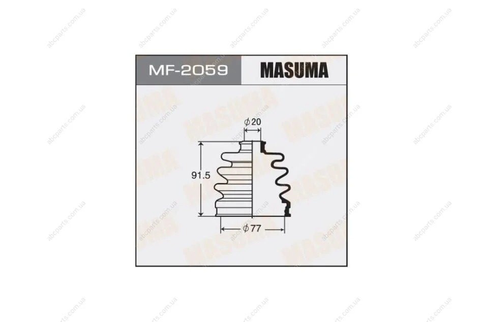 Пильовик ШРКШ зовнішнього Nissan Primera (-01) (MF-2059) MASUMA MF2059 (фото 1)