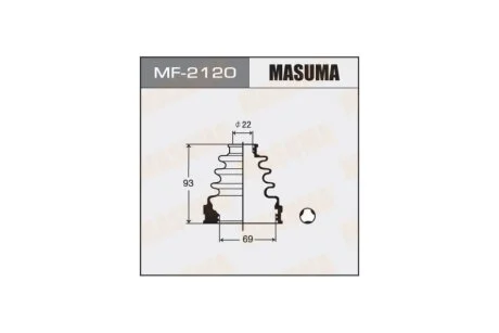 Пильовик ШРКШ внутрішнього Toyota Corolla (00-06), RAV 4 (00-05) (MF-2120) MASUMA MF2120