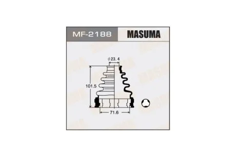 Пыльник ШРУСа внутреннего Toyota Camry (01-11), Corolla (01-04), Highlander (00-07), RAV 4 (00-) (MF-2188) MASUMA MF2188