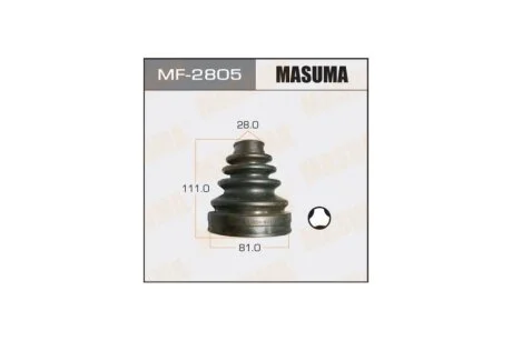 Пыльник ШРУСа внутреннего Toyota FJ Cruiser (06-09), Land Cruiser Prado (02-09) (MF-2805) MASUMA MF2805