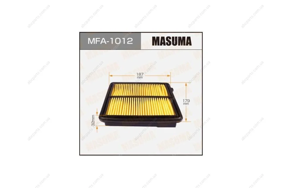 Фильтр воздушный HONDA CIVIC VIII (FD, FA) 1.3 Hybrid (FA3, FD3) (06-11)/HONDA CIVIC VII (ES) 1.3 IMA (ES9) (03-05) (MFA-1012) MASUMA MFA1012 (фото 1)