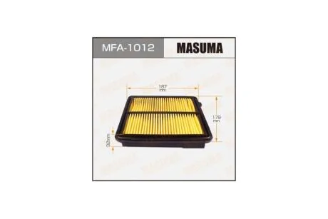 Фильтр воздушный HONDA CIVIC VIII (FD, FA) 1.3 Hybrid (FA3, FD3) (06-11)/HONDA CIVIC VII (ES) 1.3 IMA (ES9) (03-05) (MFA-1012) MASUMA MFA1012
