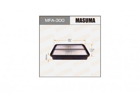 Фильтр воздушный TOYOTA COROLLA 1.8 (01-07) MASUMA MFA300