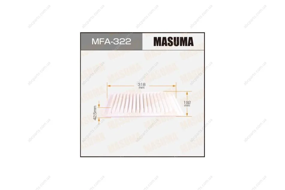 Фільтр повітряний A-199 (MFA-322) MASUMA MFA322 (фото 1)