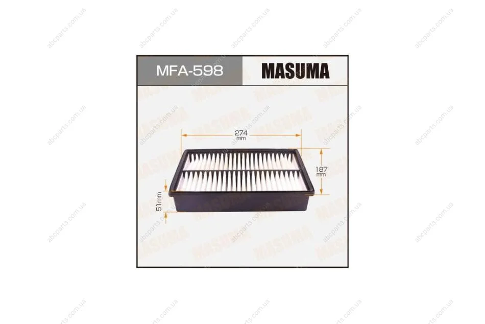 Фильтр воздушный (MFA-598) MASUMA MFA598 (фото 1)