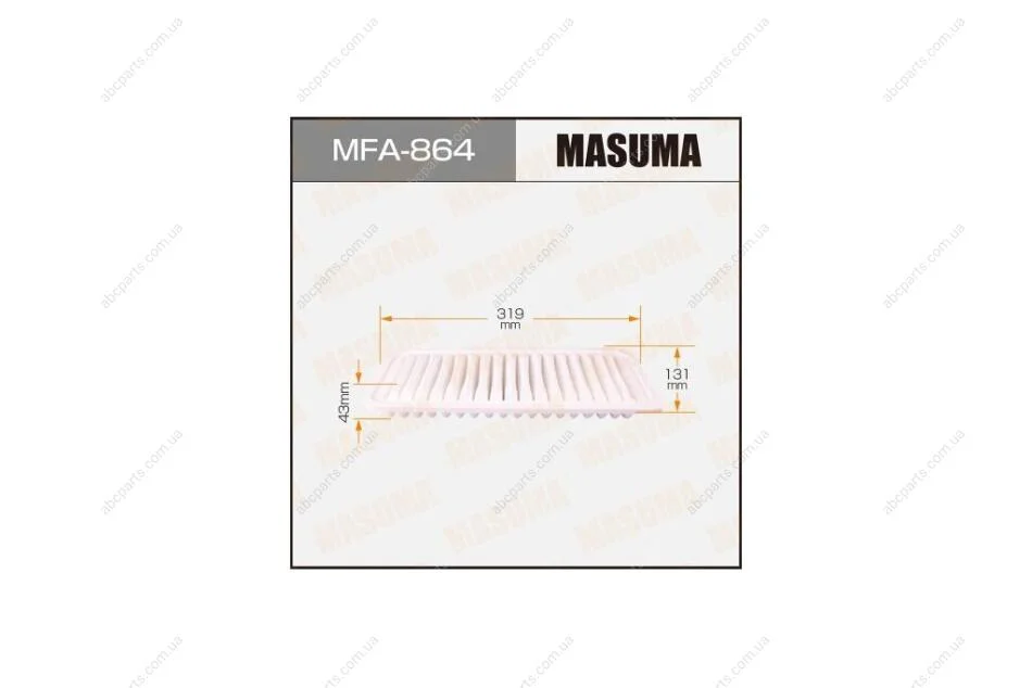 Фильтр воздушный MITSUBISHI CARISMA (DA_) 1.9 DI-D (00-06) (MFA-864) MASUMA MFA864 (фото 1)