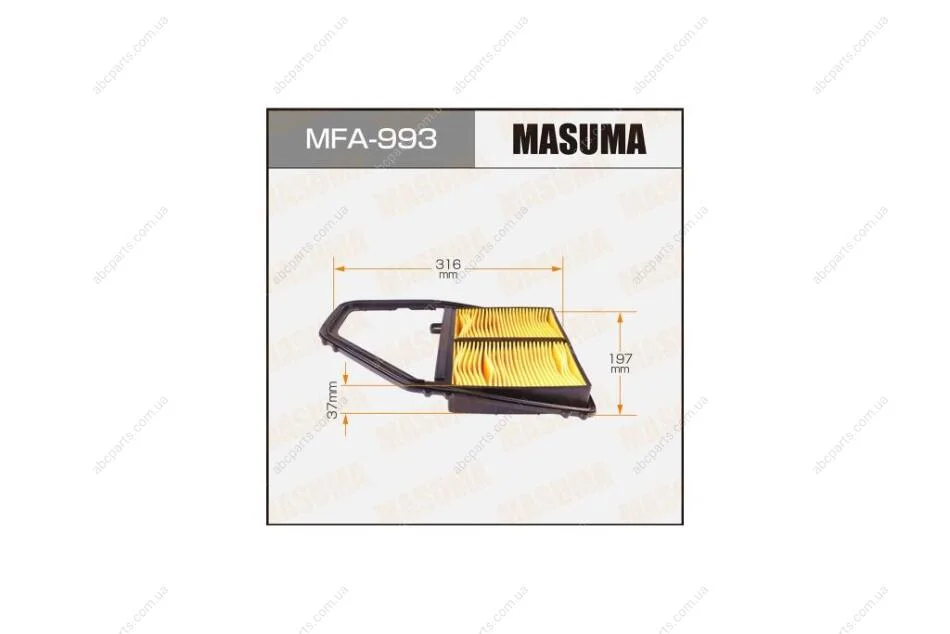 Фильтр воздушный HONDA FR-V (BE) 1.7 (BE1) (04-09) (MFA-993) MASUMA MFA993 (фото 1)
