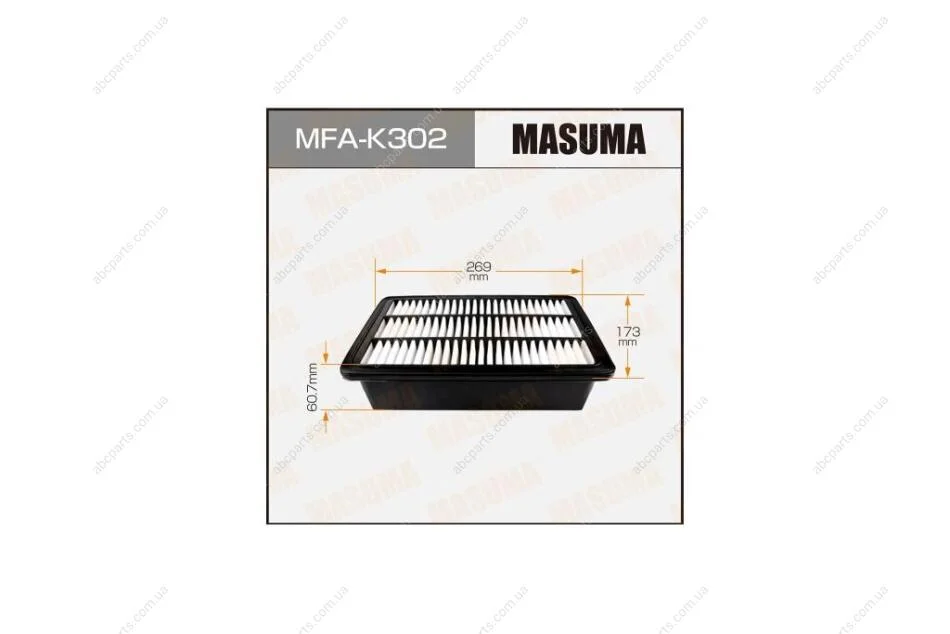 Фільтр повітряний A0458 HYUNDAI/ SANTA FE/ V2000 V2700 05- (MFA-K302) MASUMA MFAK302 (фото 1)