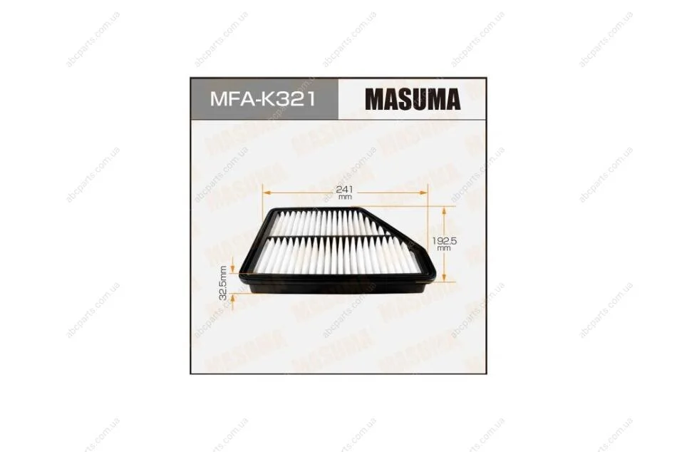 Фильтр воздушный A9315 HYUNDAI/ MATRIX/ V1500 V1600 V1800 01- (MFA-K321) MASUMA MFAK321 (фото 1)