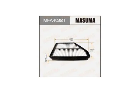 Фильтр воздушный A9315 HYUNDAI/ MATRIX/ V1500 V1600 V1800 01- (MFA-K321) MASUMA MFAK321