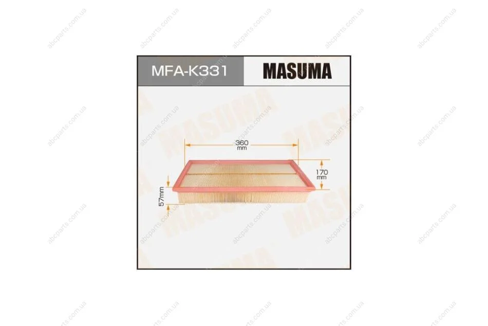 Фильтр воздушный Ssangyong Rexton (02-) (MFA-K331) MASUMA MFAK331 (фото 1)